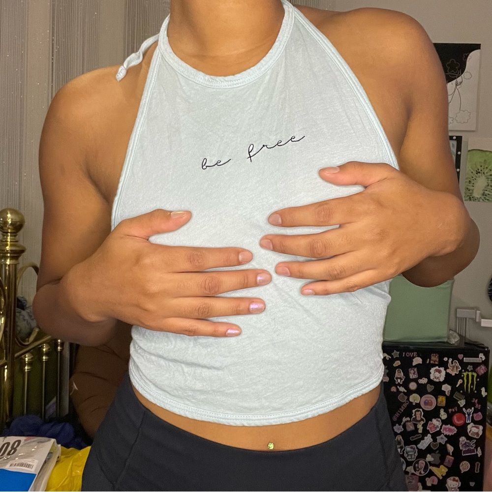 Good hYOUman Embroidered Halter Top